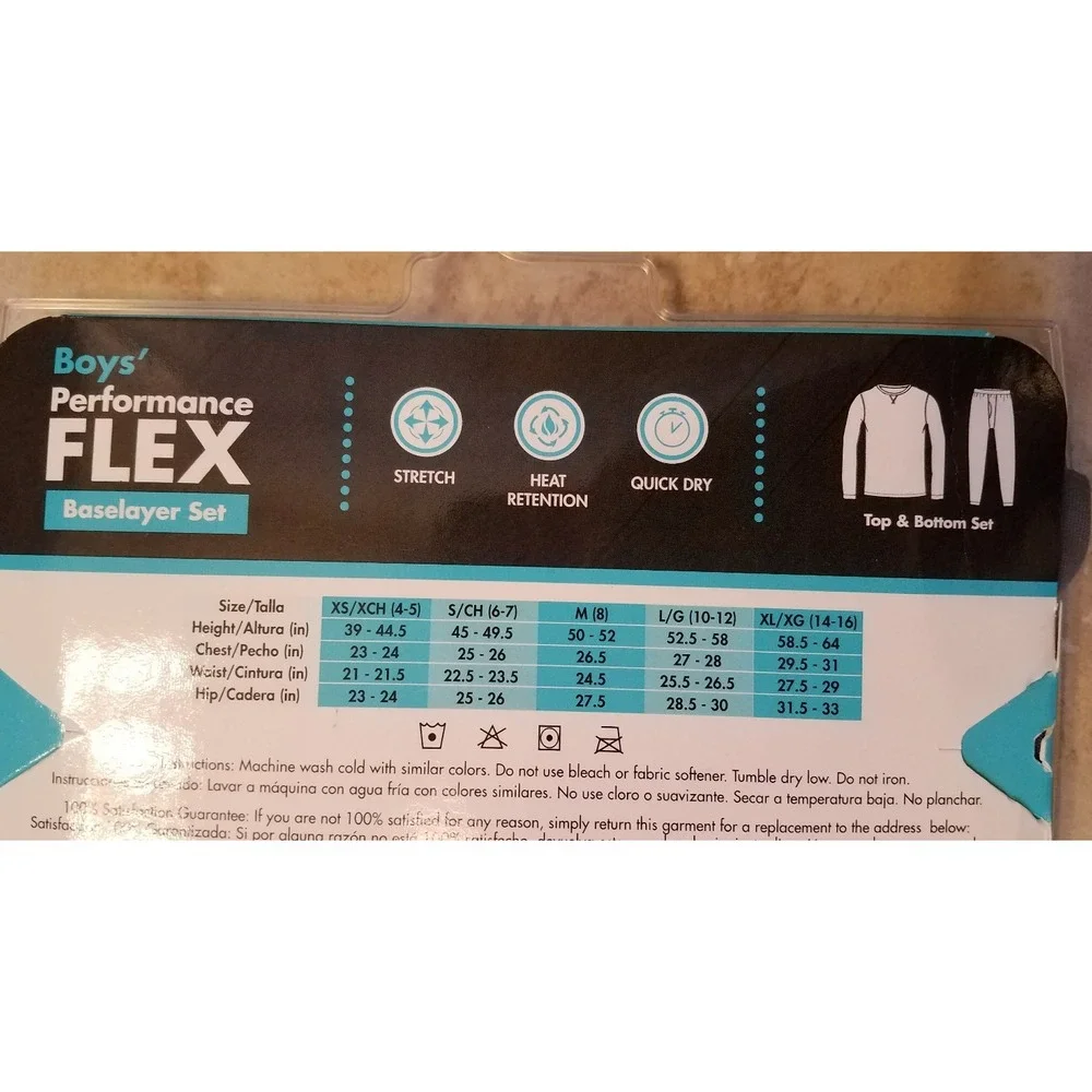 New Fruit of the Loom Boys Performance Flex Baselayer Set Soft Grey S (6/7) - Picture 3 of 4